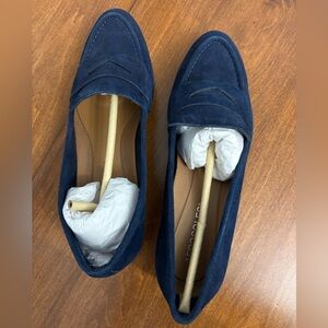AEROSOLES Dark Blue Suede Loafers